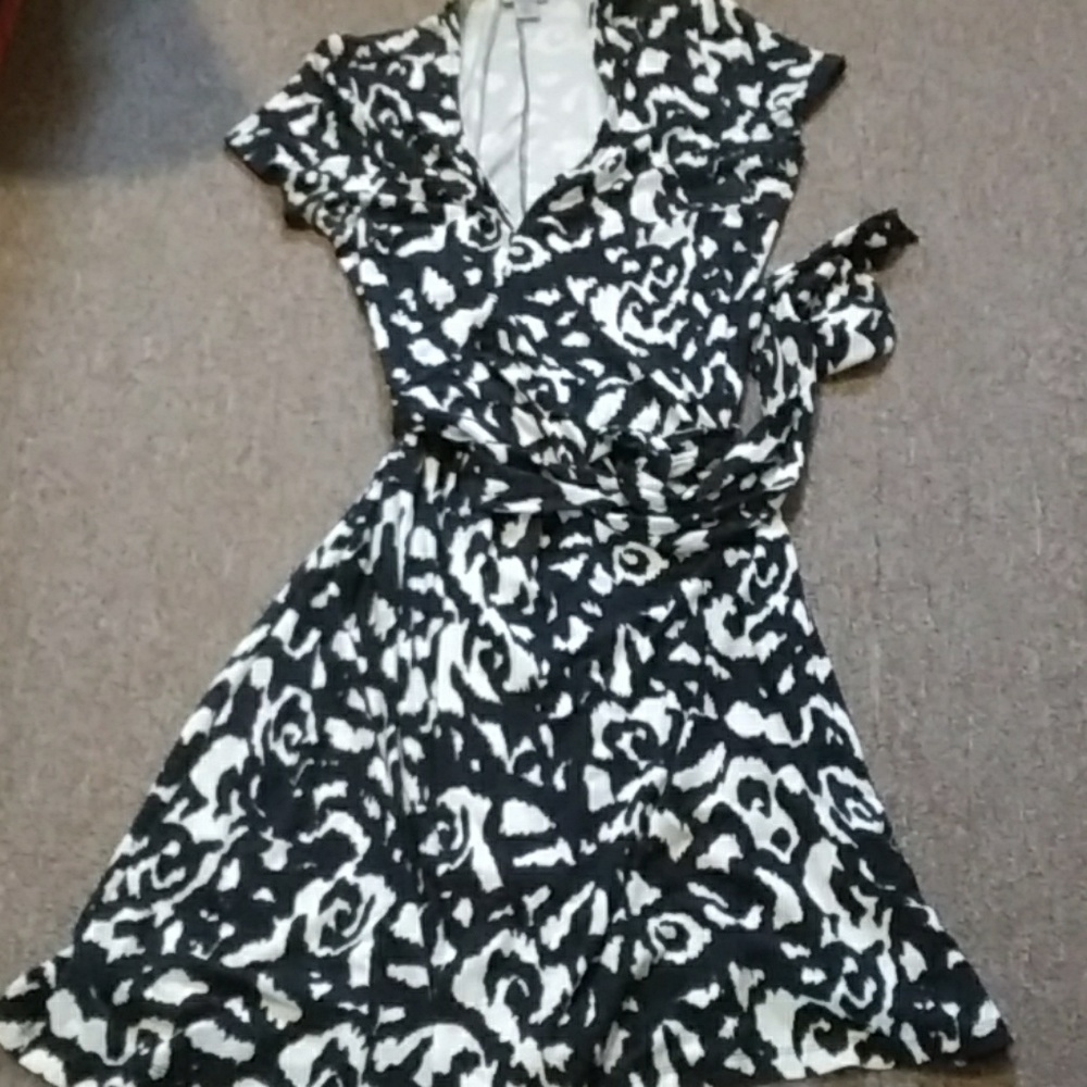 DKNY Printed Wrap Dress
